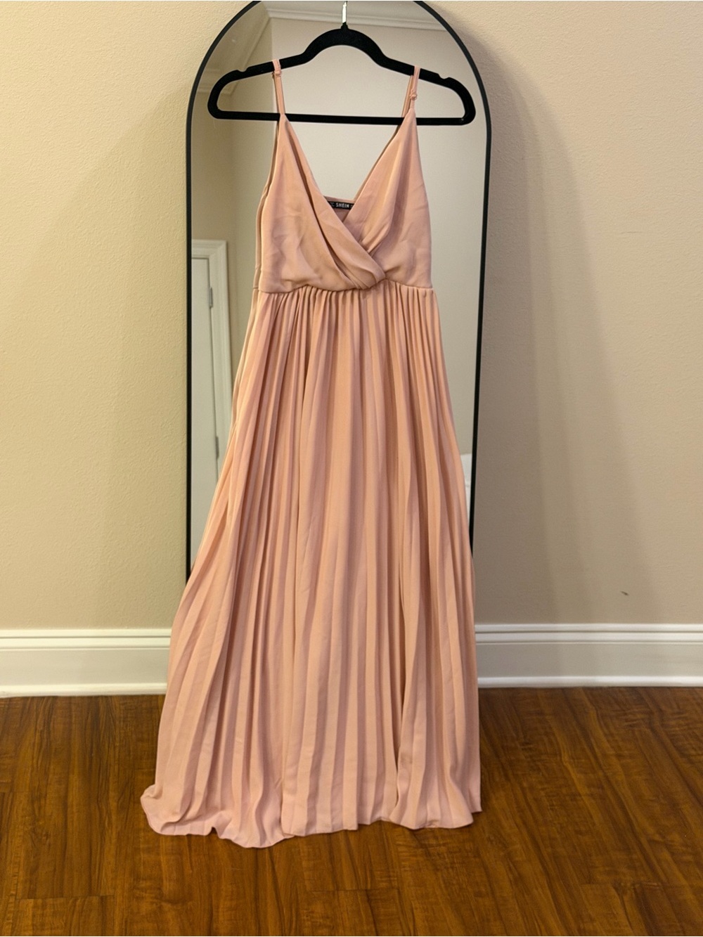 SHEIN Blush Pink Pleated Maxi Dress Size Small